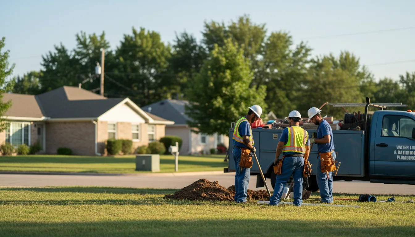 Residential water line and bathroom plumbing service in Thayer, KS